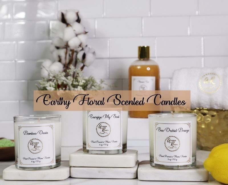 Earthy Floral Scented Candles