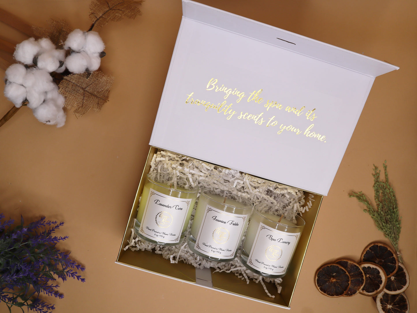 Lavish Home Candle Gift Set Aromatherapy Candles aromaandrosescandle Florals 