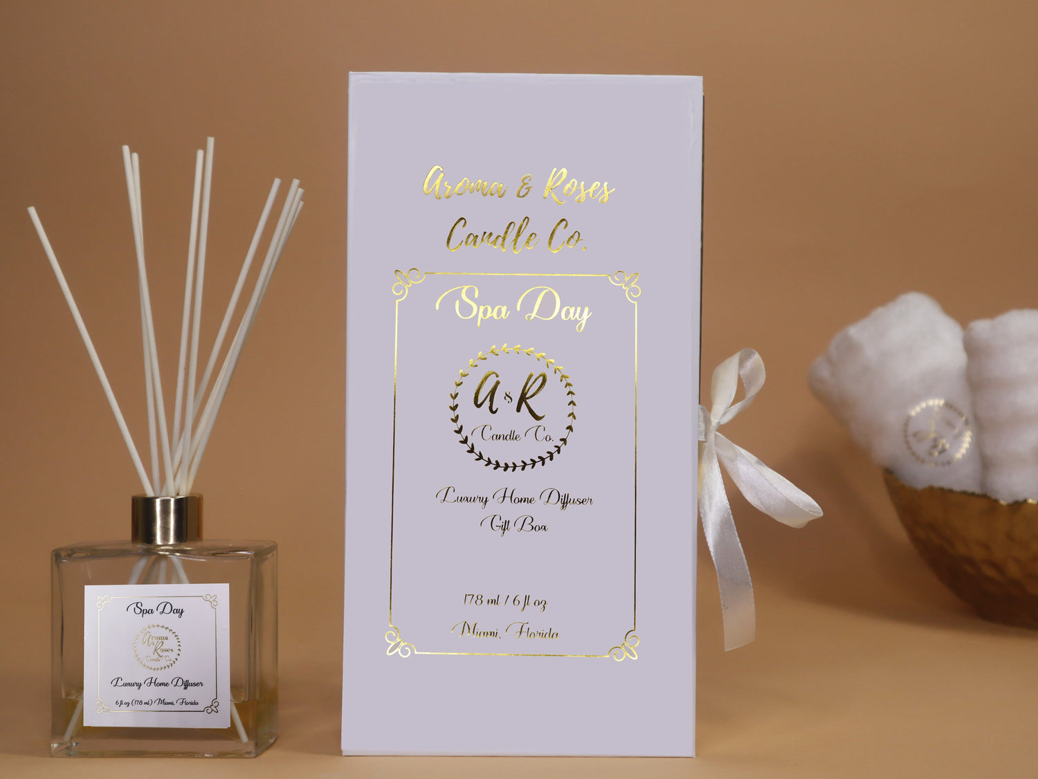 Spa Day Reed Diffuser - aromaandrosescandle